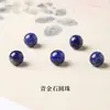 Pedras Lapidadas Redondas de Lápis Lazúli Natural Contas Soltas Acessórios para Montagem de Pulseiras Pedra Shoushan Pulseira Peça Única Peças Soltas Pulseira Atacado