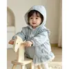 Chaqueta con capucha para niña con lazo y cremallera, elegante prenda exterior con estampado floral para bebés niñas