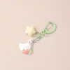 Llavero de Conejo Estrella de Cinco Puntas Creativo DIY Aleación Cabeza de Conejo Decoración de Bolsa para Auriculares Cadena Colgante para Mochila Teléfono Móvil