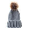 Novo chapéu de lã tricotado com pompom de pele de inverno infantil europeu e americano, protetores de ouvido para bebês, chapéu quente para sair