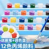 Pintura Acrílica 12 Colores Set de Pintura para Muñecos de Yeso DIY para Niños Pintura Especial para Pintura Artística Estudiantil