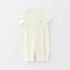 Roupa Fina de Verão para Recém-Nascido 2025 Macacão de Algodão Puro Seda Ecológica Ha Yi Fibra de Bambu Roupa de Rastejar
