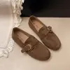 Zapatos casuales con hebilla retro, nueva colección otoño 2026, mocasines versátiles estilo coreano, planos que aumentan la altura, zapatos de mujer