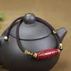 Pulsera de cuentas de cuerda tejidas a mano con cinabrio natural, collar, arena de oro púrpura de alto contenido, cuerda de mano, traje de suministro en vivo
