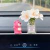 Conejo con olor a flores accesorios para el interior del coche adornos linda muñeca de dibujos animados consola central pantalla de navegación suministros de decoración para el coche