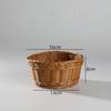 Plato Pequeño para Frutas de Mimbre Sintético Cesta de Almacenamiento Tejida Cesta de Snacks para Restaurante Cesta para Papas Fritas Cesta de Almacenamiento de Escritorio Venta al por Mayor
