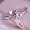 Anillo de Boda Recomendado en Xiaohongshu Cao Shi Abrazo Feliz Brazo Retorcido Anillo de Zirconia Anillo Clásico de Platino para Mujer Joyería