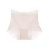 Calcinha de Seda Gelo com Estampa Floral Pequena de Cintura Alta Sem Costura Controle Leve da Barriga Levanta Bumbum Tamanho Plus Atacado 3322
