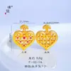 Loja de Ouro Puzuo Mesmo Estilo Ouro Areia Acessórios DIY Pingente de Coração Vazado Cravejado de Diamante Nova Chinoiserie Corrente para Clavícula Pingente de Luxo Acessível