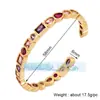 L50 Q35 S64 Pulsera de Moda Europea y Americana con Goteo de Aceite y Incrustaciones de Diamante, Exquisita Pulsera de Puño de Moda con Circonita Arcoíris