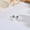 Pendientes Jiyana S925 de plata con forma de estrella y luna para orejas, ideales para dormir sin tocar las orejas.