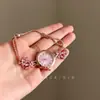 Relógio Floral Rosa Vintage com um Toque de Luxo Leve e High-End, Joia de Pulseira Ajustável Única