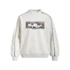 Moletom Gola Redonda Estampa de Retrato Retro Americano Costura Contrastante Modelagem Solta Estilo de Rua Masculino Casual Primavera e Outono Pulôver Roupas Esportivas