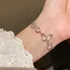 Pulseira de Zircônia Rosa Borboleta Ajustável Estilo Coreano Versátil Fashion Doce Elegante Joia de Nicho de Alto Padrão