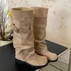 Botas largas negras de tacón grueso de alta gama para mujer, nuevo estilo de otoño 2026, combinadas con faldas para crear un efecto adelgazante y que alarga la figura