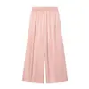 Pantalones de pierna ancha casuales de moda sueltos, estilo europeo y americano, versátiles, venta al por mayor, comercio transfronterizo, simples, cintura elástica, pierna ancha
