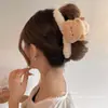 Lindo Clip para el Cabello de Peluche de Oso de Dibujos Animados para Mujer, Clip Grande de Tiburón para Recogido en la Nuca, Adecuado para Cabello Grueso, Accesorio para el Cabello