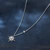Collar de diamantes de nicho ligero de lujo para mujer, accesorios de moda para clavícula, joyería de moda, collar de plata de ley con sol de verano