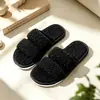 Pantuflas de felpa para mujer de Amazon, pantuflas de algodón gruesas para invierno con suela antideslizante, un artículo popular de comercio electrónico transfronterizo