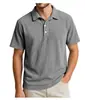 Camiseta Polo de Manga Corta con Media Cremallera 2026 para Hombre Primavera y Verano Holgada Casual Color Sólido Superior Marca de Moda Ropa para Hombre Transpirable