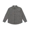Camisa masculina xadrez britânico retrô americana de alta qualidade, novo estilo primavera e outono, simples, solta, casual, moderna, versátil