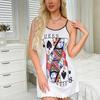 Comercio exterior Europa y Estados Unidos nueva lencería sexy falda con tirantes sexy ropa de casa camisón estampado multicolor traje sexy al por mayor