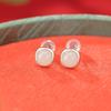 Joyería Yuebao Plata Esterlina S925 Jade Hetian Jade Blanco Moda Vintage Simple Pendientes Cuadrados Geométricos Pendientes de Plata con Diamantes