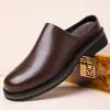 Sandalias de slip-on para hombre al por mayor, mocasines de verano business casual, con suela gruesa, antideslizantes, mules tipo media pantufla