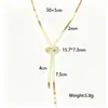 Collar de diseño de lazo de acero inoxidable transfronterizo moda lujo Joker titanio acero 8 palabra borla aretes aretes al por mayor