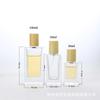 Botella de perfume de vidrio transparente de 30 ml/50 ml/100 ml, rectangular, con prensa de bayoneta gruesa, con pulverizador.