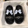 Pantuflas Mao Mao Usar Pantuflas de Luna Antideslizantes para Interior de Casa de Alta Gama Pantuflas de Algodón Simples con Lazo para Casa