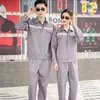 Conjunto de Roupa de Trabalho Refletiva para Primavera e Outono para Homens, Roupa de Trabalho Durável de Manga Longa para Campos de Petróleo, Postos de Gasolina e Fábricas Químicas