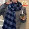 Bufanda de Lana Personalizada con un Toque de Lujo, Versátil para Hombres y Mujeres, Engrosada para Otoño e Invierno, Nueva Bufanda Cálida para el Cuello con Parches de Cuadros