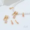 Cobre Chapado en Oro de 14K Color Conservante Circonia Corazón Estrella Doble Rectangular Circonia Colgante Accesorios para Collares de Perlas Hechos a Mano DIY
