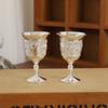 Exquisita Copa de Vino Blanco Estilo Europeo, Copa Alta de Metal con Forma de Rosa para Licores, Copa de Vino Pequeña, Suministros para el Hogar y Hoteles, Paquete Individual