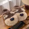 Lindas pantuflas de algodón con temática de perro para mujer, perfectas para otoño e invierno. Estas pantuflas de peluche de dibujos animados de Schnauzer son cálidas, de suela gruesa y forradas de felpa para mayor comodidad en casa.