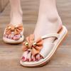 Sandalias de verano para mujer, con punta redonda, suela gruesa, antideslizantes, con lazo y sin cabeza, para uso exterior, con tacón grueso, para playa