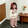 Calças Leopardo Doces e Fashion de Início de Primavera Estilo Coreano para Meninas, Calças Retas Soltas Estilosas e Calças Wide Leg para Bebês na Primavera e Outono
