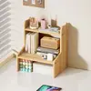 Estantería de escritorio, estante de almacenamiento de escritorio de madera maciza, escritorio de estudio, estante de almacenamiento para escritorio de oficina, estantería de varias capas para dormitorio, estante escalonado