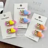 Clip de Pato Oval Lindo Oso Colorido Coreano Diseño de Nicho Clip Lateral de Letra Clip para Flequillo Accesorios para el Cabello Venta al por Mayor