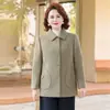 Abrigo de lana de primavera y otoño para mujeres de mediana edad y mayores, nuevo estilo 2026, moderno y elegante, prenda exterior versátil