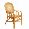Silla de Ratán, Silla de Oficina de Ratán Real, Silla para el Hogar de Ocio para Personas de Mediana Edad y Mayores, Reposabrazos Simple que Protege la Cintura, Silla Individual