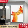 Estilo Coreano Cálido Lindo Zorro Pequeño Sala de Estar Pintura Colgante Estilo Nórdico Habitación Infantil Pintura Decorativa Núcleo de Pintura Animal Simple 3207