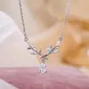 Collar de tallo de trigo, laurel y gota de agua, un diseño nuevo y de moda para mujer, con un estilo minimalista y lujoso, una estética de alta gama y una cadena versátil para la clavícula.