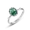 Anillo de Ágata de Hierba Acuática Natural Transfronterizo Diseño de Plata de Ley S925, Fresco y Versátil, Anillo Abierto Delgado para el Dedo Índice