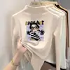 Blusa Base de Manga Longa de Veludo Zhongda Tongde para Meninas, Nova Coleção Outono/Inverno 2026, Blusa com Gola Meia-Alta Forrada com Fleece