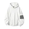 Nueva sudadera con capucha clásica de tres rayas para hombre, sudadera básica con capucha, top simple unisex, chaqueta holgada para pareja