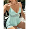 Comércio exterior da Amazon nova roupa de casa sexy de renda e tule com decote em V camisola erótica pijamas para mulheres verão direto do fabricante