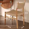 Silla de comedor vintage de diseño francés, de madera maciza y ratán, apilable, con respaldo tejido de cuerda, adecuada para dormitorio o como taburete de tocador