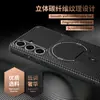 Funda magnética para teléfono con patrón de fibra de carbono para Samsung S26Ultra, con un 73% de descuento, soporte plegable y cubierta protectora anticaídas